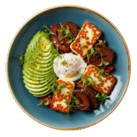 Halloumi, Sucuk, Poached Egg & Avocado